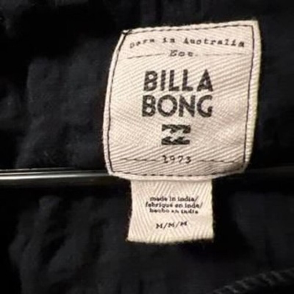 Billabong Women's Black Boho Hooded Long Sleeve Top, Size M